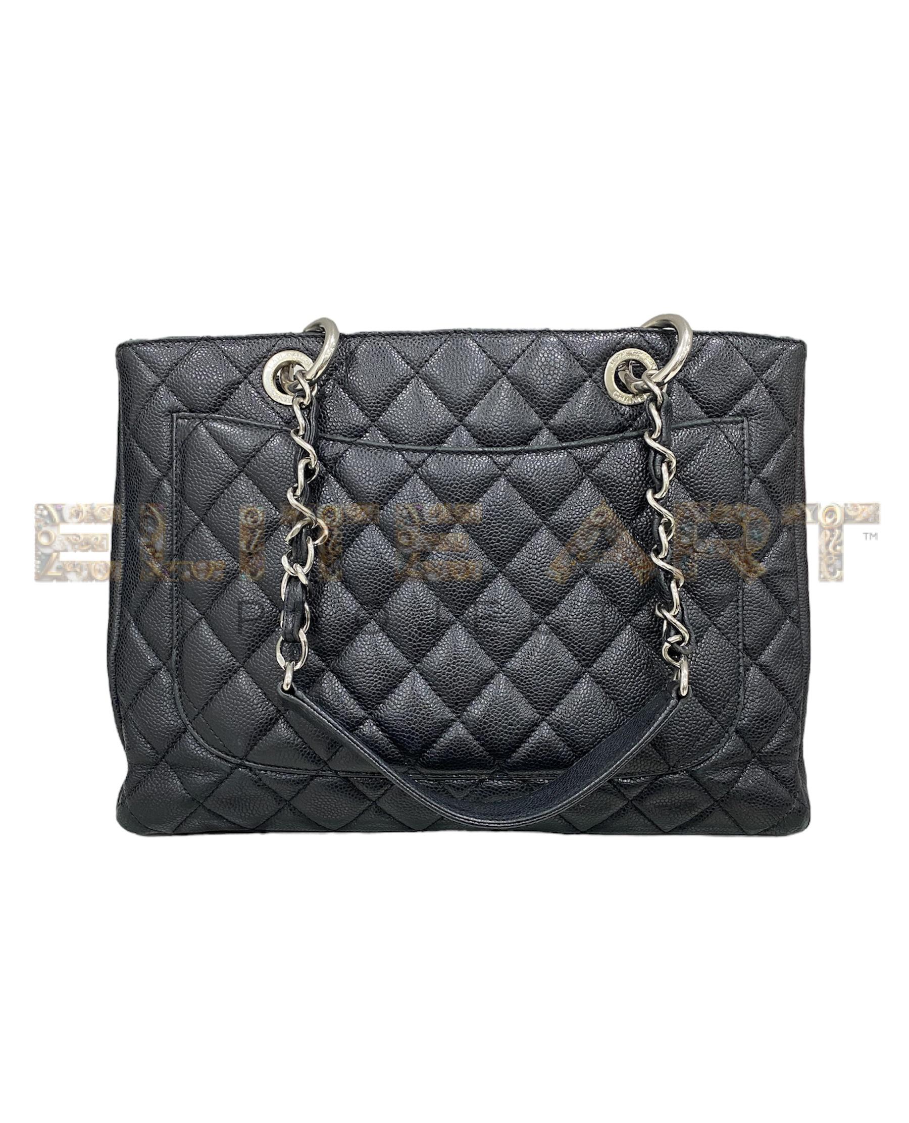 ELS Fashion TV, Elite Art Projects, Chanel, bag, GST, black caviar leather, silver-tone hardware, central zip pocket, spacious interior, functional, stylish, good condition.