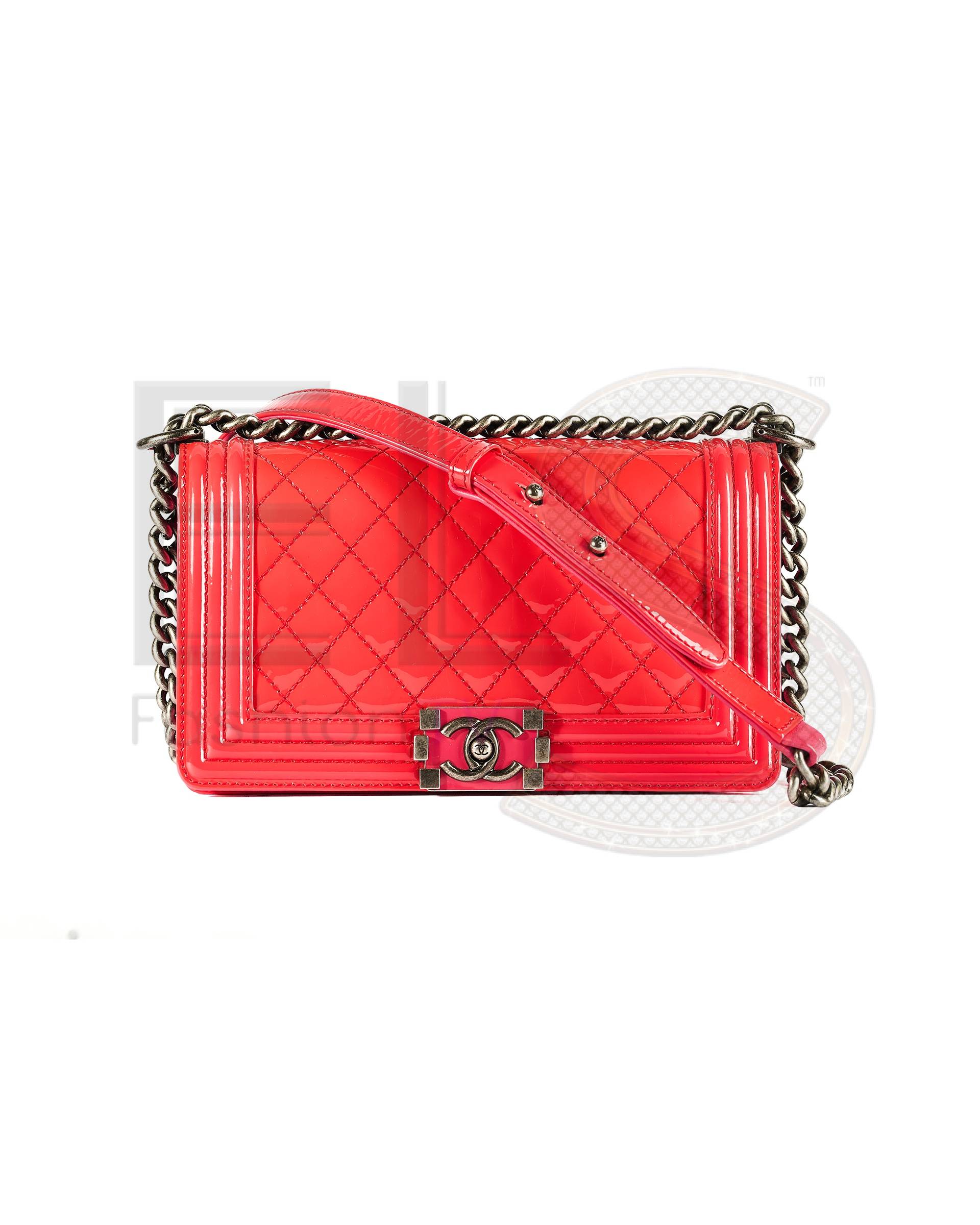 Chanel Boy Medium Fuchsia Patent Elite ART Projects