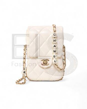 Chanel Phone Holder Pearl Timeless White Elite ART Projects