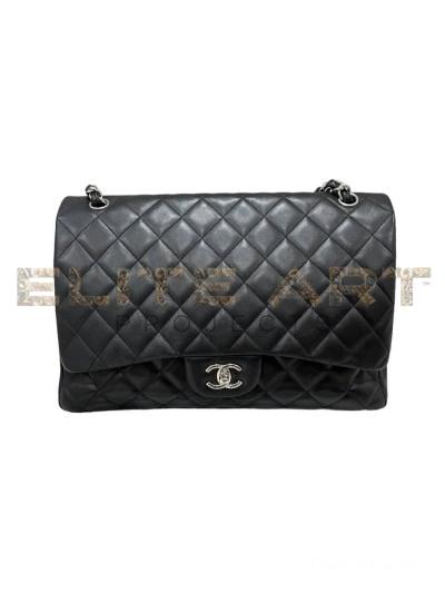 Chanel Smooth Black Silver Maxi Jumbo Elite Art Projects