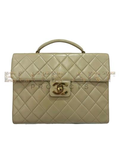 Chanel Vintage 24H Briefcase Beige Elite Art Projects