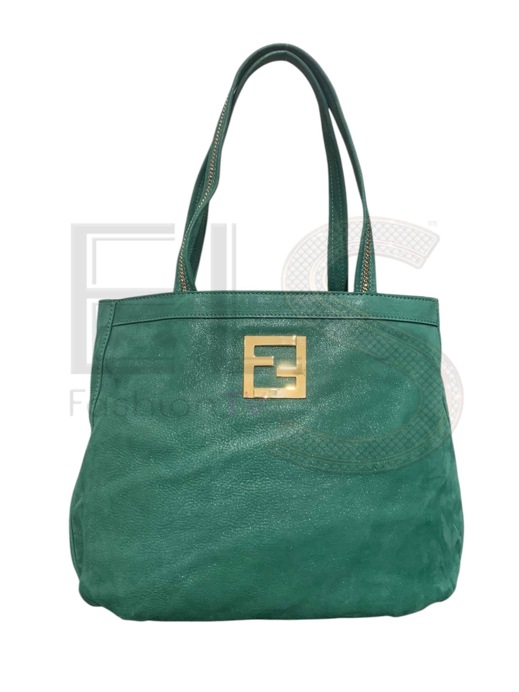 Fendi Green Suede Tote Bag Elite ART Projects