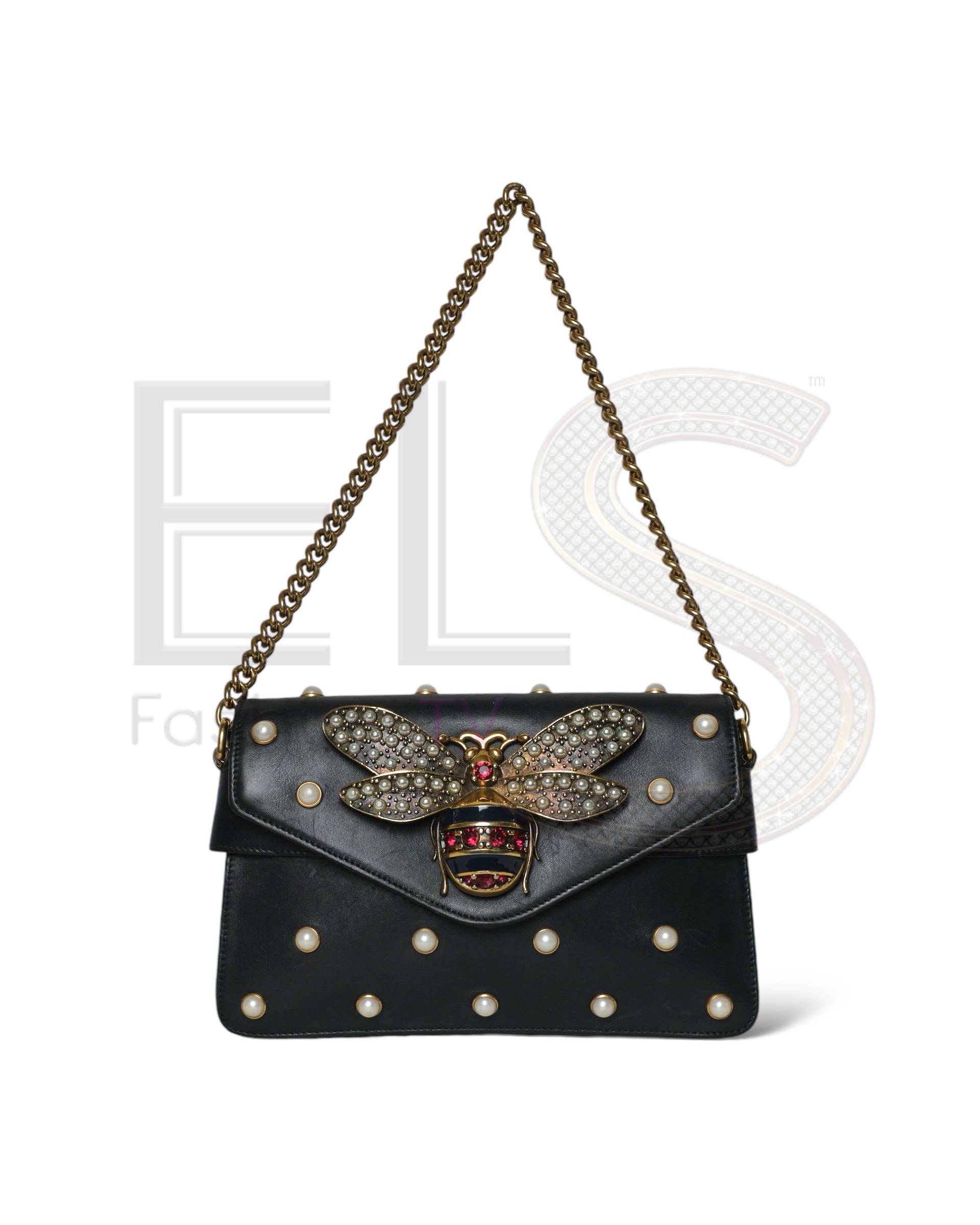 Gucci Bee Bag Broadway Pearl Black Elite ART Projects