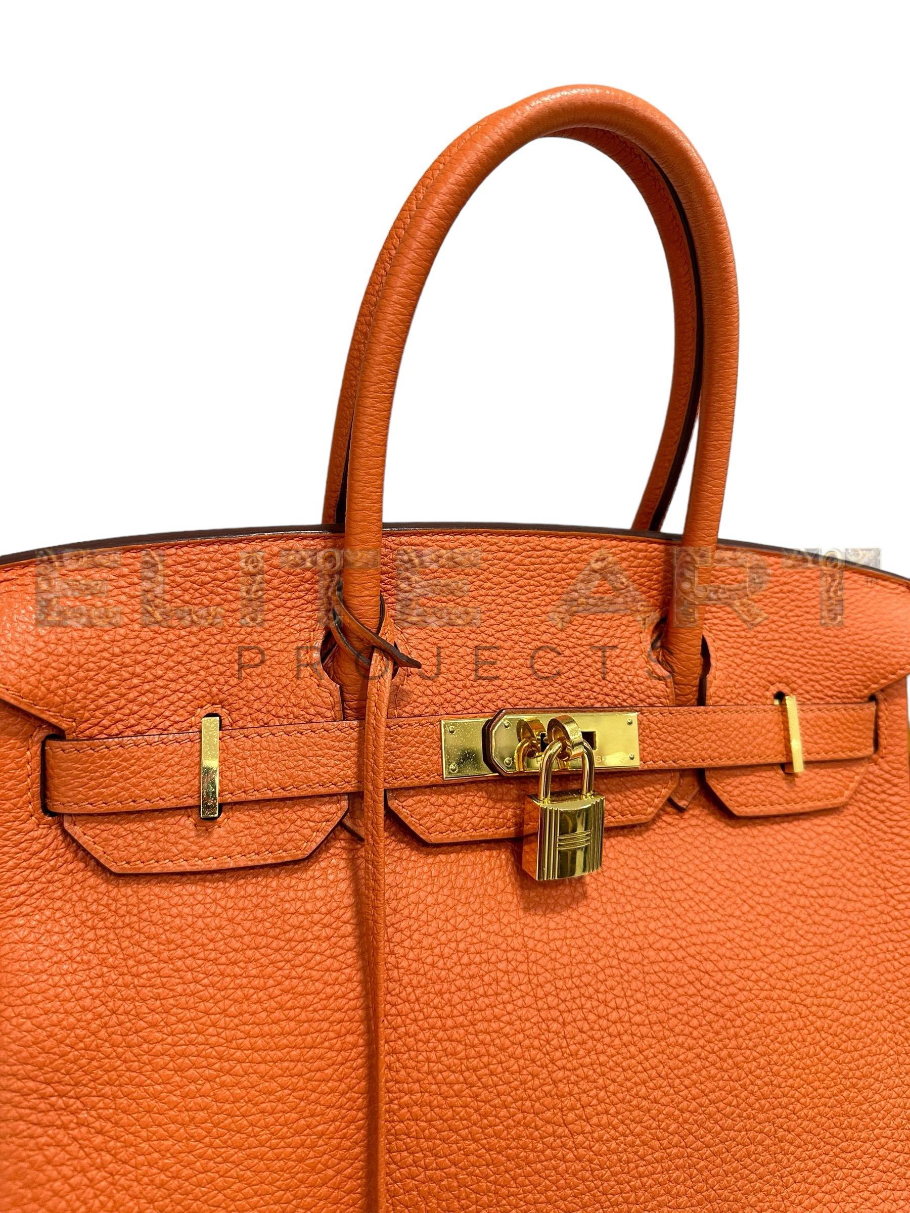 Orange, Hermès, Birkin, Togo Leather