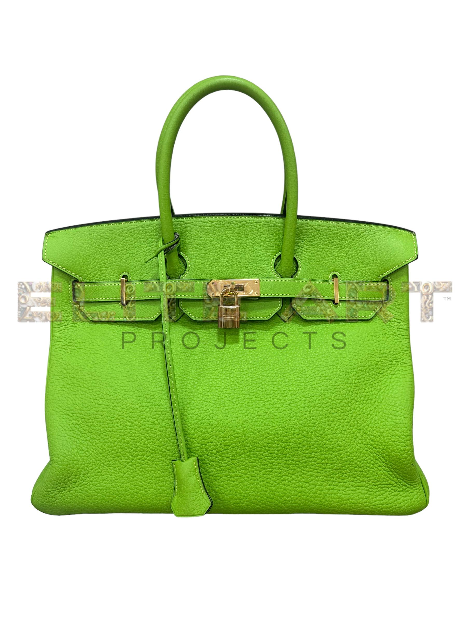 Hermès Birkin 35 Clemence Green Apple Elite Art Projects