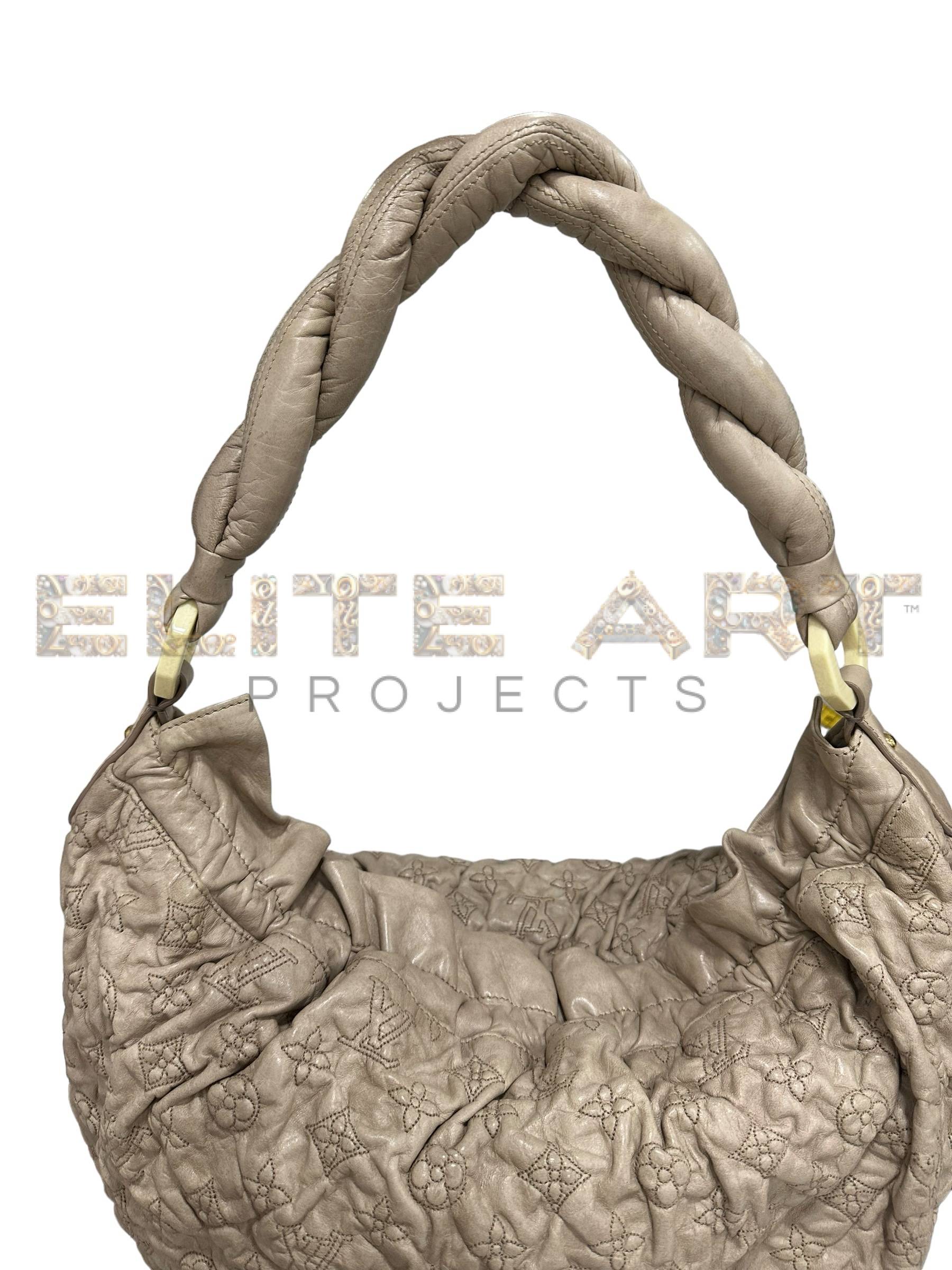 Louis Vuitton handbag, Olympe Nimbus model, embossed emprainte leather, golden hardware, Elite Art Projects, ELS Fashion TV